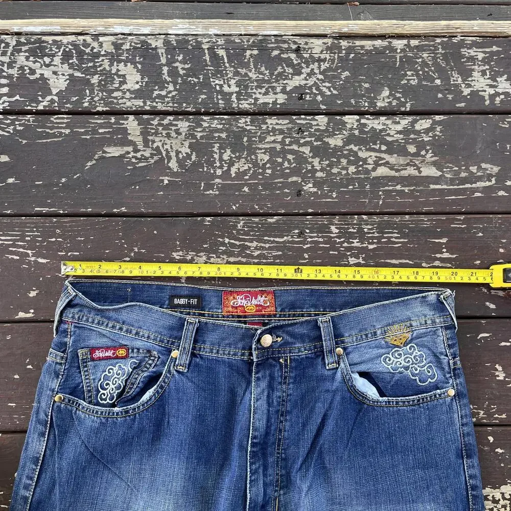 (40x34) Vintage 90s Y2K Ecko Unltd. Baggy Jeans Dragon Embroidery Skater 2000s - Picture 6 of 9